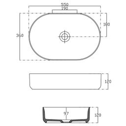 Isvea Infinity Umývadlo na dosku 55 x 36 cm, antracit 10NF65055-2C - galéria #3