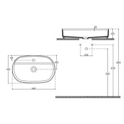 Isvea Infinity Oval Umyvadlová mísa 60x40cm, antracit 10NF65060-2C - galéria #3