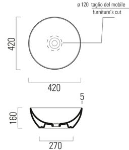 GSI Pura Kulatá umyvadlová mísa 32 cm, ghiaccio mat 885415 - galéria #2