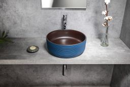 Sapho Priori Umyvadlová mísa 41 cm, modrá/hnědá PI033 - galéria #4