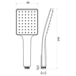 Sapho Ručná sprcha 24,5 cm, ABS/matné zlato SK779GB - galéria #1
