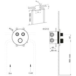 Sapho Smart Select Dvojcestná termostatická batéria, chróm RP032 - galéria #1