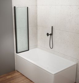 Aqualine Wila Vaňová zástena, 90x140 cm, číre sklo/čierna AQ5742B - galéria #3
