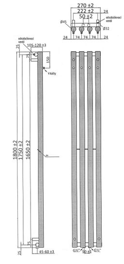 Sapho Pilon IZ121T Radiátor kombinovaný, 27x180cm, biely mat - galéria #6