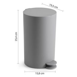 Gedy Sapho Sharon Odpadkový kôš 3 l plast, sivý SH0908 - galéria #2
