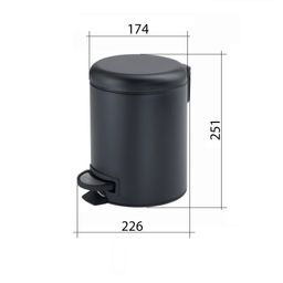 Gedy Potty Odpadkový kôš 3 l SoftClose, gun metal 320981 - galéria #2