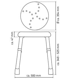 Ridder Kúpeľňová stolička, priemer 45 cm, čierna A170110 - galéria #1