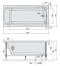 Polysan 77511.1010 Hydromasážna vaňa 130x70x39cm, Active Hydro, chróm - galéria #1