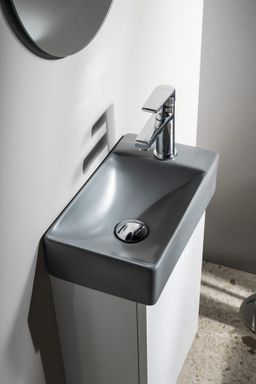 Sapho Margitha Umývátko 38 cm, otvor pro baterii vpravo, šedá MGT3822GR - galéria #3