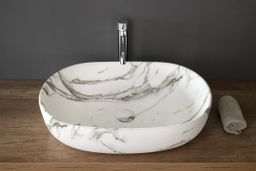 Sapho Caleo Umývadlo 60x42cm, bianco carrara CA590BC - galéria #4