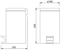 Aqualine Simple Line Odpadkový kôš 3 l, matná čierna 26103 - galéria #1