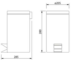 Aqualine Simple Line Odpadkový kôš 5 l, matná biela 28105 - galéria #1