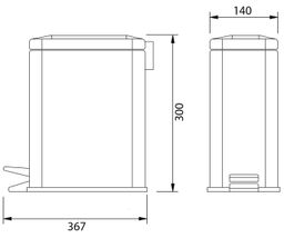 Aqualine Simple Line Odpadkový kôš 5 l, matná čierna GAQ005B - galéria #1