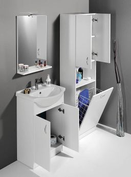 Aqualine Simplex Eco Skříňka s umyvadlem 55 x 87 cm, bílá mat SIME550 - galéria #2