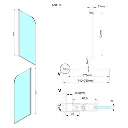 Gelco Loro Vanová zástěna 75 cm, čiré sklo GN1175 - galéria #1