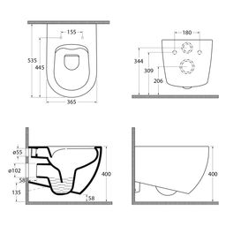 Isvea Infinity WC závesné, Rimless 36,5x53cm, ivory 10NF02005-2K - galéria #6