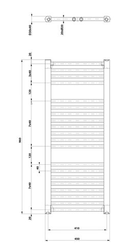 Aqualine Direct ILR94B Radiátor kombinovaný, 45x96 cm, černá mat - galéria #5