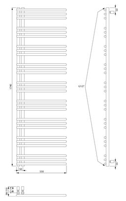 Aqualine Poseidon PS517 Radiátor kombinovaný, 55x174 cm, bílá - galéria #5