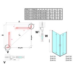 Polysan Zoom Sprchový kút 70x80 cm, rohový vstup, číre sklo/chróm ZL4715L-03 - galéria #4