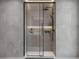 Gelco Luxor Black Sprchové dveře 140 cm, černá mat/čiré sklo GU1214B - galéria #1