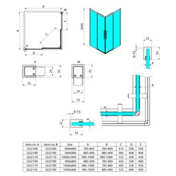 Gelco Luxor Sprchové dveře pro rohový vstup 90 cm, černá mat/čiré sklo GU2190B - galéria #6