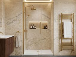 Gelco Luxor Gold Matt Sprchové dveře 140 cm, zlatá mat/čiré sklo GU1214G - galéria #1