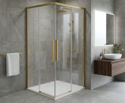 Gelco Luxor Gold Matt Sprchové dveře pro rohový vstup 80 cm, zlatá mat/čiré sklo GU2180G - galéria #5