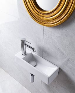 Sapho Aqua Mini Umývátko 38x14 cm s otvorem vlevo, bílá AR446 - galéria #3