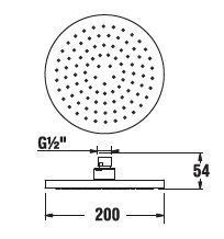 Jika Mio Sprchová hlavica 20 cm bez ramena, chróm/čierna H3677100040411 - galéria #1