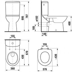 Jika Hlboká WC kombi misa s nádržkou, zadný odpad, biela H8226160002411 - galéria #1