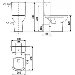 Jika Hlboké WC kombi, horizontálny odpad, spodné plnenie H8266160002811 - galéria #2