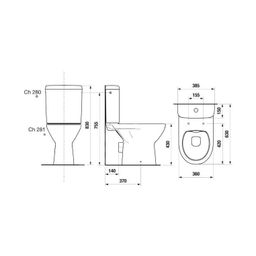 Jika WC kombi súprava Lyra Plus s nádržkou, horizontálny odpad, Rimless, biela H8273860002801 - galéria #1