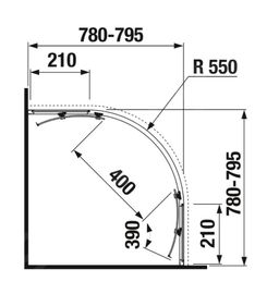 Jika Nion Sprchový kút, 80 cm, strieborná/sklo arctic H2532N10026661 - galéria #2