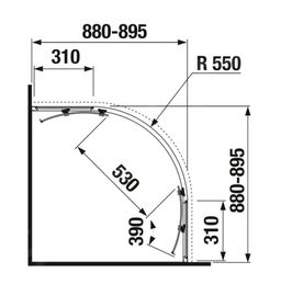 Jika Nion Sprchový kút, 90 cm, strieborný/čierne sklo H2532N20026681 - galéria #1