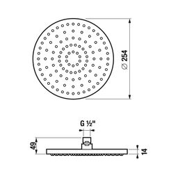 Jika Mio Style Sprchová hlavica 250 mm, 1 funkcia, čierna matná H3672F07162221 - galéria #1