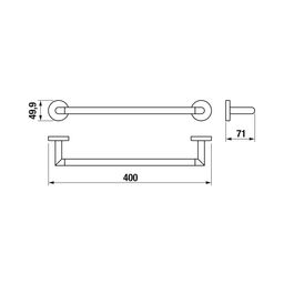 Jika Držiak na uteráky Mio Style 40 cm, chróm H3812F10040001 - galéria #1