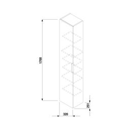 Jika Vysoká skrinka Cube so 6 policami, jaseň H4537211765141 - galéria #1