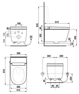 Závesné WC Jika Mila s funkciou bidetu, Rimless, biele H8215230000001 - galéria #6