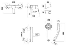 Jika Cubix Sprchový set s baterií, chrom H3312I70041311 - galéria #1