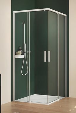 Hüppe Vita Pure Posuvné dvere s koľajničkou, 80 cm, biele/čierne sklo VA0002182322 - galéria #1