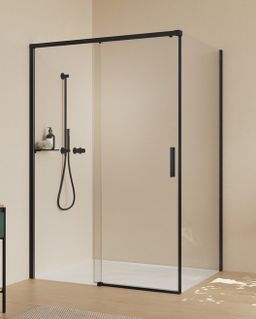 Hüppe Vita Pure Posuvné dvere s koľajničkou, 90 cm, čierne/čierne sklo VA0003123322 - galéria #2
