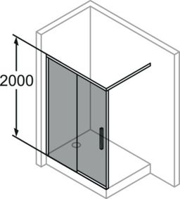 Hüppe Vita Pure Posuvné dvere s koľajničkou, 120 cm, strieborný lesk/čierne sklo VA0005069322 - galéria #4