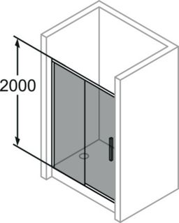 Hüppe Vita Pure Posuvné dvere s koľajničkou, 120 cm, biele/čierne sklo VA0005182322 - galéria #6