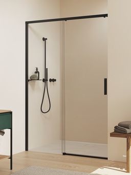 Hüppe Vita Pure Posuvné dvere s koľajničkou, 160 cm, čierne/čierne sklo VA0007123322 - galéria #2
