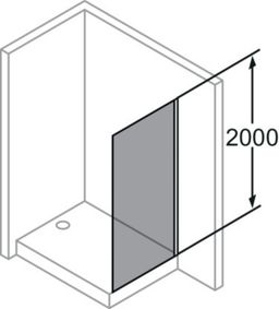 Hüppe Vita Pure Bočná stena s lištou 100 cm, čierna/čierne sklo VA0204123322 - galéria #1