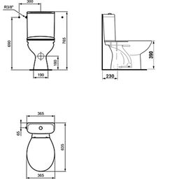 Ideal Standard Vidima stojaci záchod s nádržkou a sedadlom - kompletný, biely - galéria #1