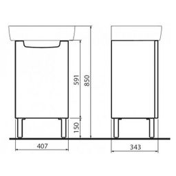 KOLO Rekord Umývadlová skrinka 40,7 cm biela 89543000 - galéria #1