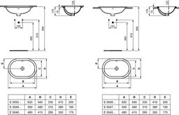 Ideal Standard Connect Umývadlo zapustené oválne 48 cm E504501 - galéria #1
