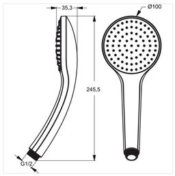 Ideal Standard Idealrain Ručná sprcha M1 100 mm, 1 prúd, chróm B9402AA - galéria #1