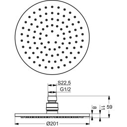 Ideal Standard Archimodul Idealrain sprchová hlavica, priemer 200 mm, chróm B9442AA - galéria #1